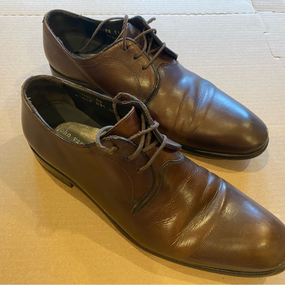 John Varvatos Dark Brown Leather Oxfords